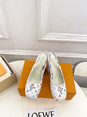 Okify Louis Vuitton White Platform High Heels  - 4