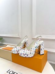 Okify Louis Vuitton White Platform High Heels  - 3