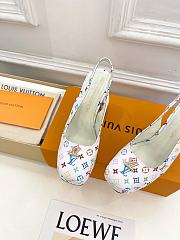 Okify Louis Vuitton White Platform High Heels  - 2