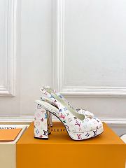 Okify Louis Vuitton White Platform High Heels  - 1