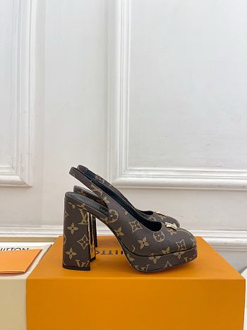Okify Louis Vuitton Brown Platform High Heels