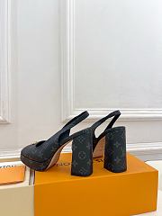Okify Louis Vuitton Black Platform High Heels - 4