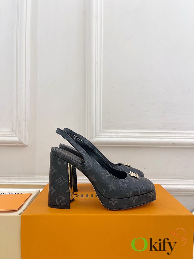 Okify Louis Vuitton Black Platform High Heels - 1