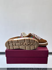 Okify Gucci Brown Suede Retro Men Sneakers - 6