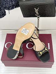 Okify Gucci Black Horsbit Crystal Block Heel Sandals 5.5cm - 3