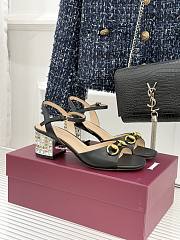 Okify Gucci Black Horsbit Crystal Block Heel Sandals 5.5cm - 1