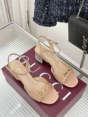 Okify Gucci Nude Horsbit Crystal Block Heel Sandals 5.5cm - 5
