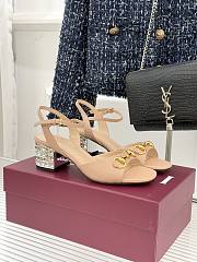 Okify Gucci Nude Horsbit Crystal Block Heel Sandals 5.5cm - 1