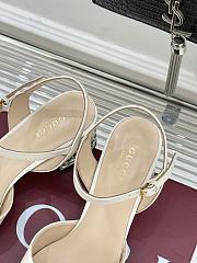 Okify Gucci White Horsbit Crystal Block Heel Sandals 5.5cm - 5