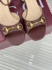 Okify Gucci Dark Brown Horsbit Crystal Block Heel Sandals 5.5cm - 4