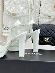 Okify CC White Leather Platform High Heel Sandals  - 5
