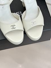 Okify CC White Leather Platform High Heel Sandals  - 6