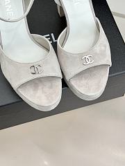 Okify CC White Suede Platform High Heel Sandals  - 6