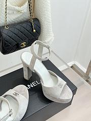 Okify CC White Suede Platform High Heel Sandals  - 2