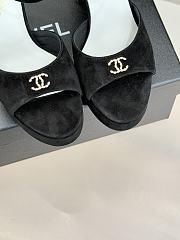 Okify CC Black Suede Platform High Heel Sandals  - 4