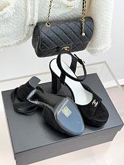 Okify CC Black Suede Platform High Heel Sandals  - 5