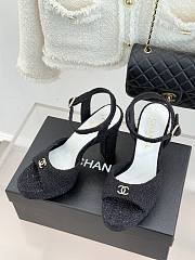 Okify CC Black Tweed Platform High Heel Sandals  - 4