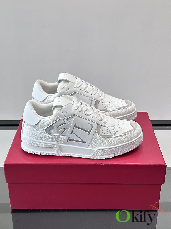 Okify Valentino White And Beige Men Sneakers 1 - 1