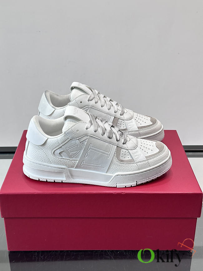 Okify Valentino White And Beige Men Sneakers 2 - 1