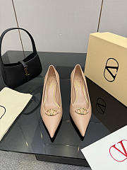 Okify Valentino Nude Leather High Heels 6.5cm - 1