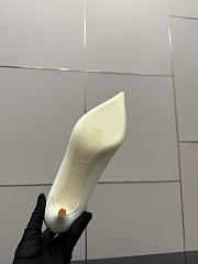 Okify Valentino White Leather High Heels 6.5cm - 4