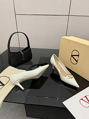 Okify Valentino White Patent Leather High Heels 6.5cm - 4