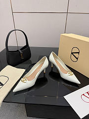 Okify Valentino White Patent Leather High Heels 6.5cm - 3