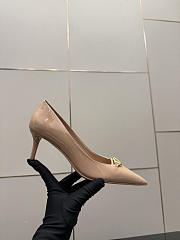 Okify Valentino Nude Patent Leather High Heels 6.5cm - 5