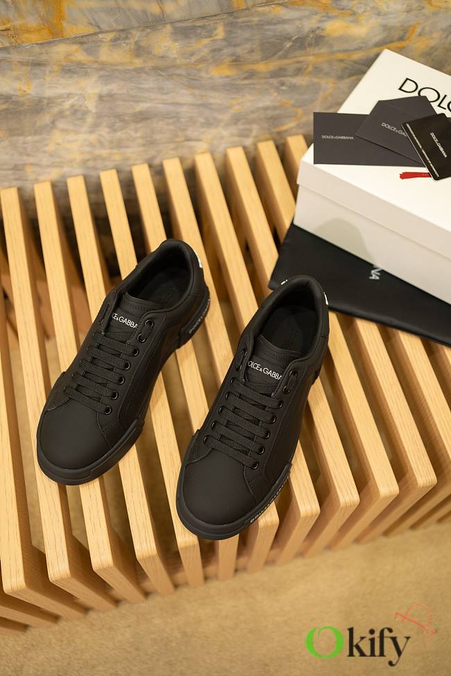 Okify Dolce & Gabbana Portofino Black Men Sneakers - 1