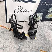 Okify Dolce & Gabbana Black Rhinestone High Heel Sandals - 4