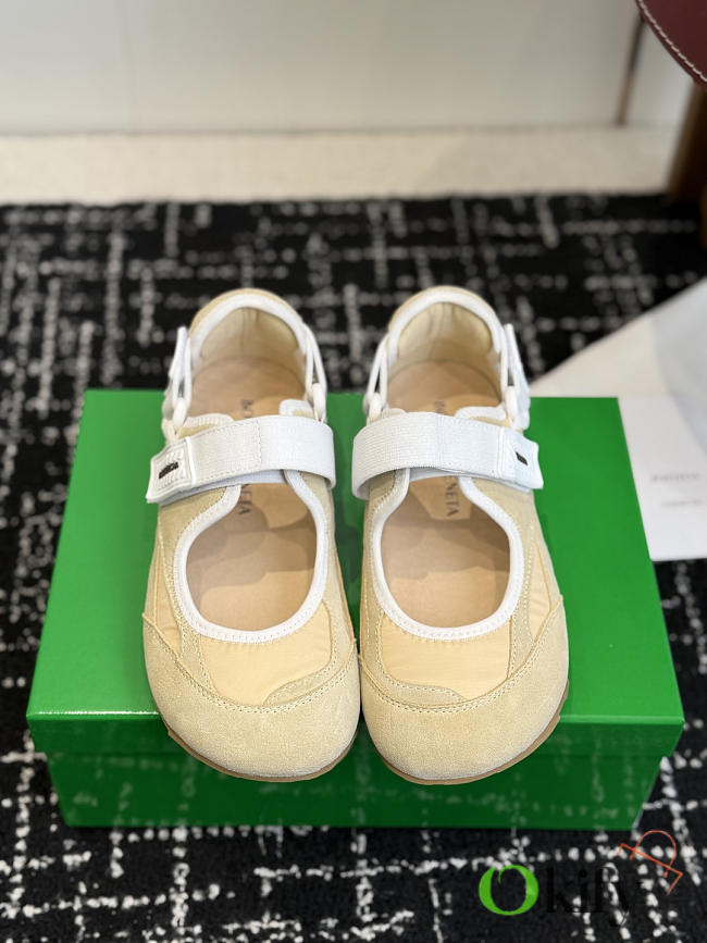 Okify Bottega Veneta Beige Sand Mary Jane Sneakers  - 1