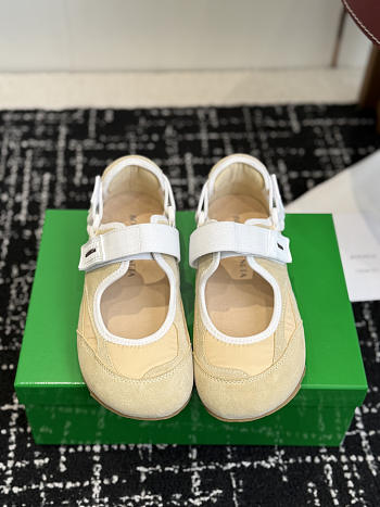 Okify Bottega Veneta Beige Sand Mary Jane Sneakers 