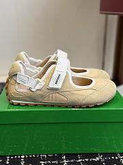 Okify Bottega Veneta Beige Sand Mary Jane Sneakers  - 4