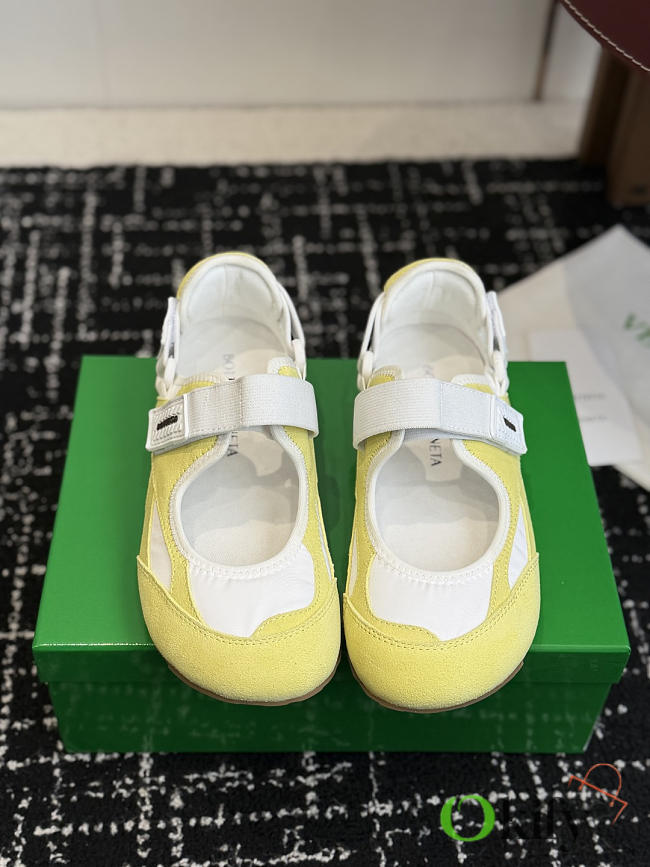 Okify Bottega Veneta Yellow Mary Jane Sneakers  - 1