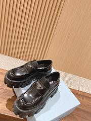 Okify Prada Black Thick Sole Women Loafers - 4