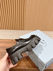 Okify Prada Black Thick Sole Women Loafers - 6