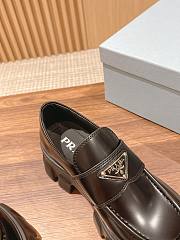 Okify Prada Black Thick Sole Women Loafers - 3