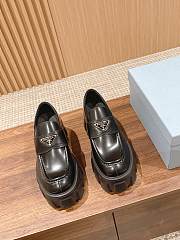 Okify Prada Black Thick Sole Women Loafers - 1