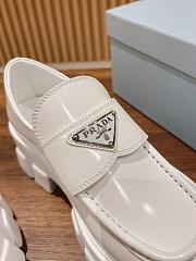 Okify Prada White Thick Sole Women Loafers - 2