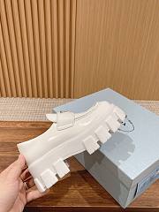 Okify Prada White Thick Sole Women Loafers - 3