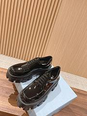 Okify Prada Derby Black Patent Women Shoes - 2