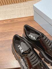 Okify Prada Derby Black Patent Women Shoes - 6