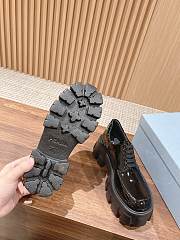 Okify Prada Derby Black Patent Women Shoes - 5