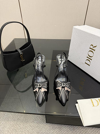 Okify Dior Bow Black High Heels 8.5cm