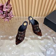 Okify YSL Brown Snakeskin Stiletto High Heels 11cm - 5
