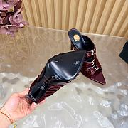 Okify YSL Red Burgundy Stiletto High Heels 11cm - 2