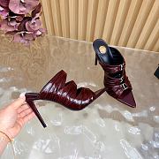 Okify YSL Red Burgundy Stiletto High Heels 11cm - 5