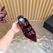 Okify YSL Red Burgundy Stiletto High Heels 11cm - 3