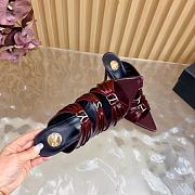 Okify YSL Red Burgundy Stiletto High Heels 11cm - 6