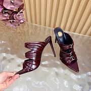 Okify YSL Red Burgundy Stiletto High Heels 11cm - 4